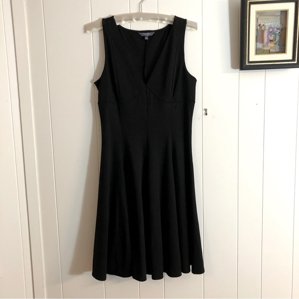 Peter Som Black V Neck Fit & Flare Dress Size 8